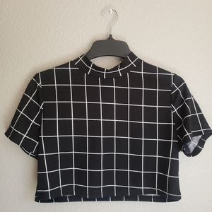 Striped squares crop top